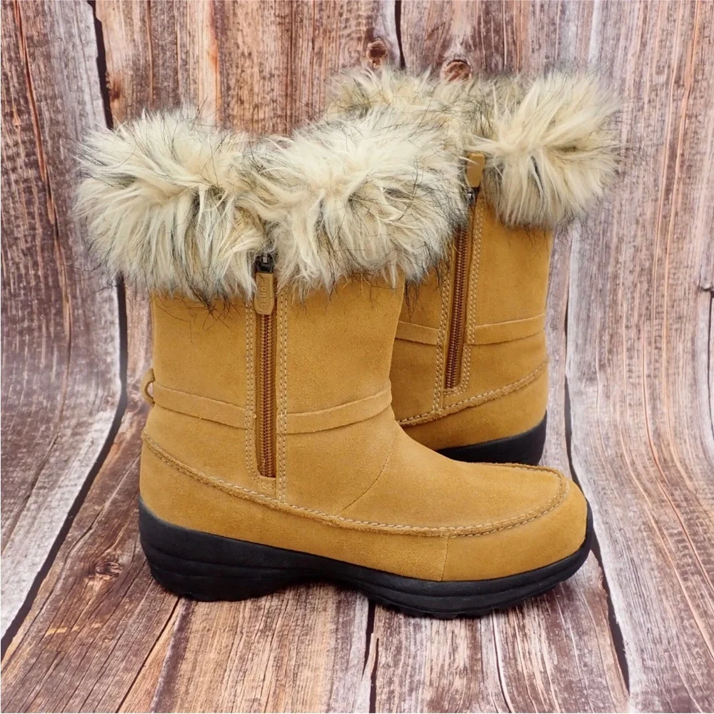 Sorel Northern Lite Tall Suede Boots Women’s Size 7 Brown Side Zip Snow Winter